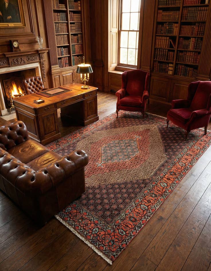 Detail image of  6' 11 x 9' 9 Abadeh Wool Rug