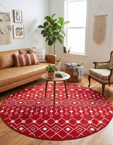 5' 3 x 5' 3 Moroccan Trellis Round Rug