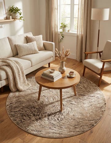 Brown Oasis Round Rug