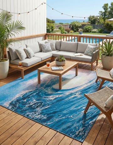 7' 10 x 10' Easy-Clean Modern Indoor / Outdoor Rug