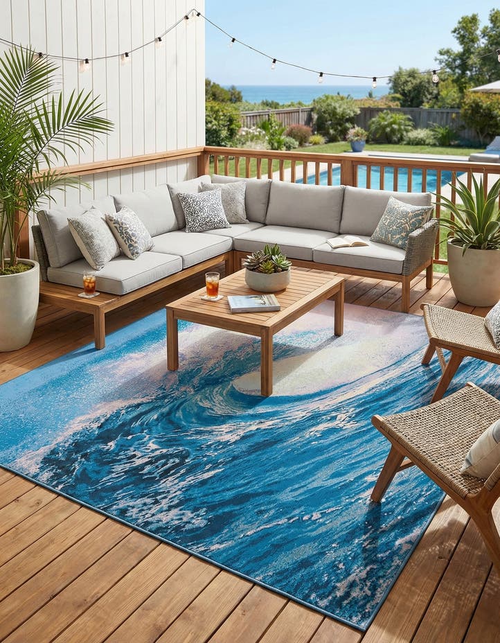 7' 10 x 10' Easy-Clean Modern Indoor / Outdoor...