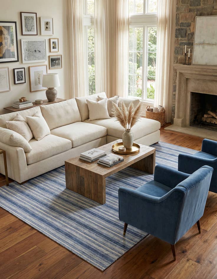 Detail image of 8' 1 x 10' 1  Hand Knotted Darya Wool Rug