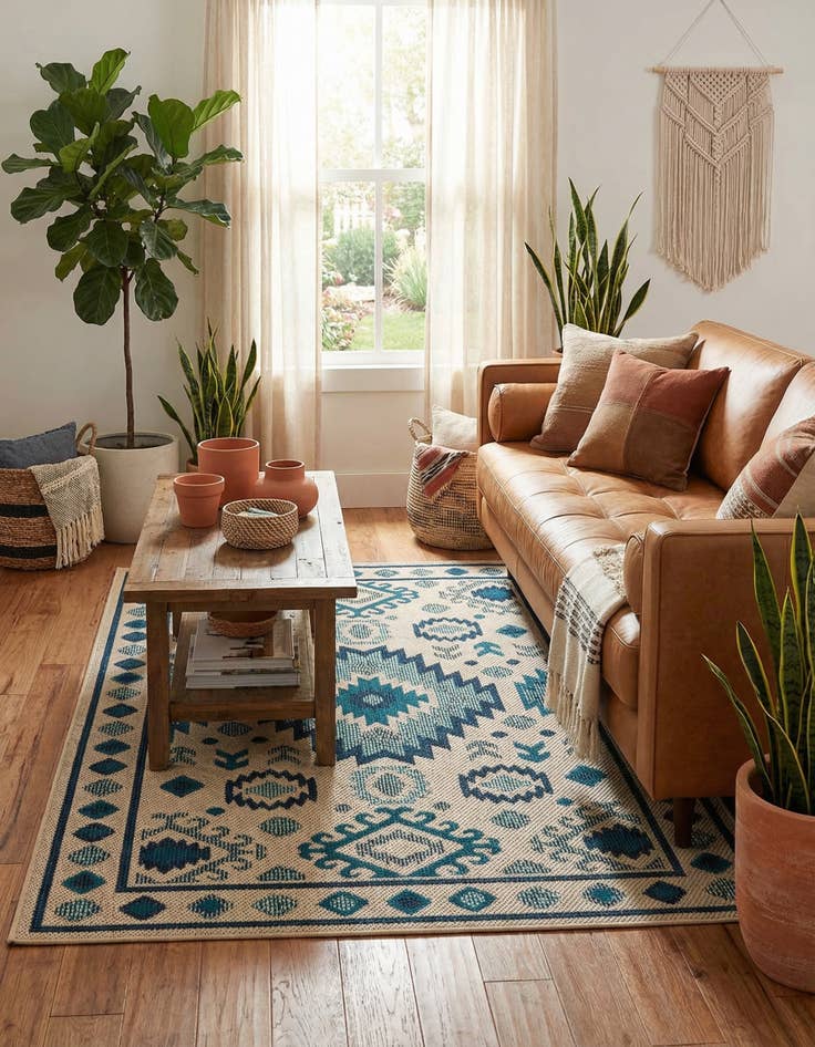 Detail image of 4' x 6' Easy-Clean Baja Indoor / Outdoor Rug
