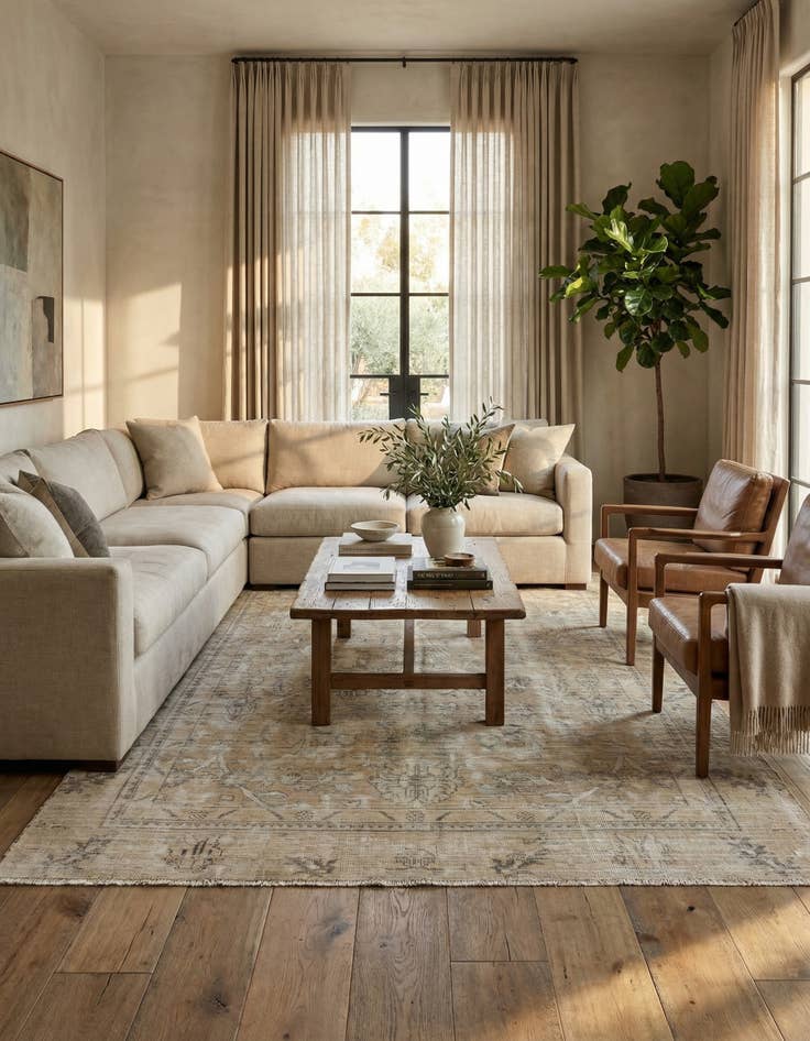 Detail image of  5' 7 x 8' 10  Hand Knotted Ultra Vintage Persian Wool Rug