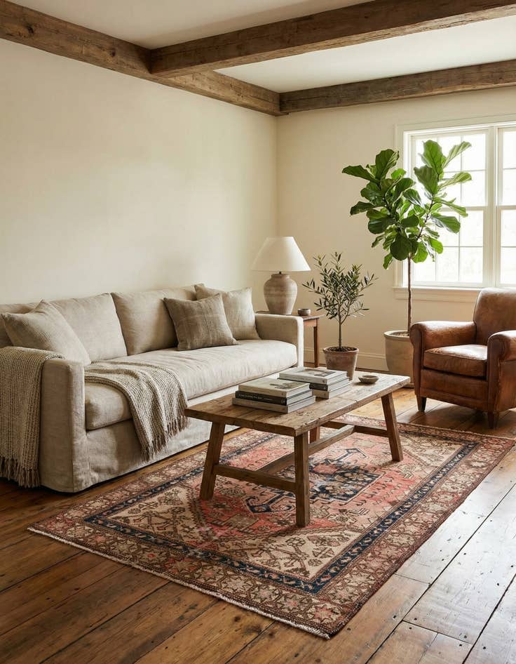 Detail image of 4' x 5' 9  Hand Knotted Ultra Vintage Persian Wool Rug