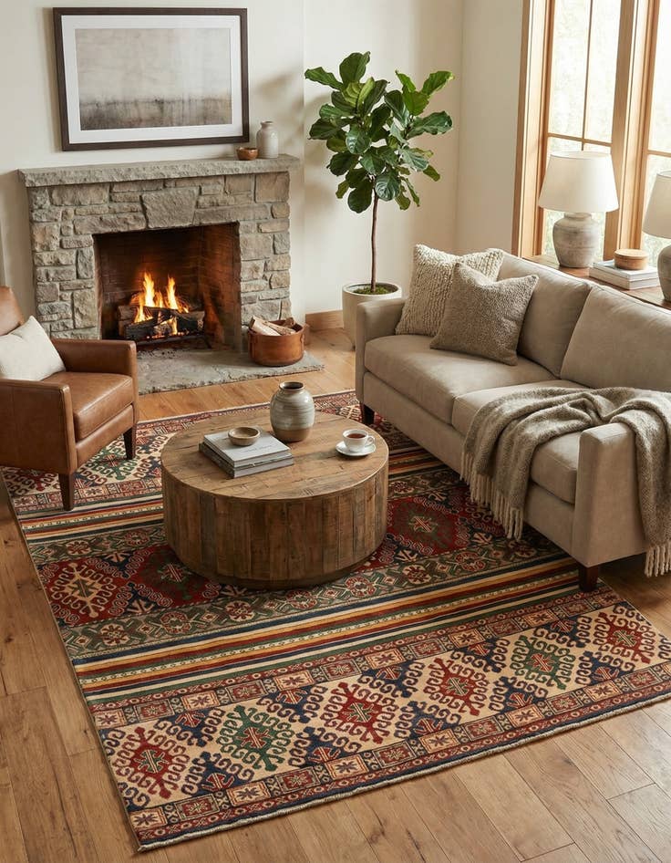 Detail image of 6' 6 x 9' 7  Hand Knotted Kazak Rug