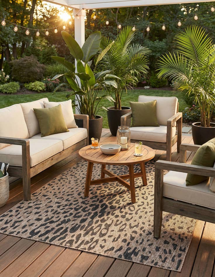 Detail image of 5' 3 x 8'  Washable Safari Indoor / Outdoor Rug