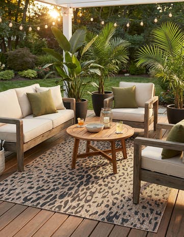 5' 3 x 8' Easy-Clean Safari Indoor / Outdoor Rug