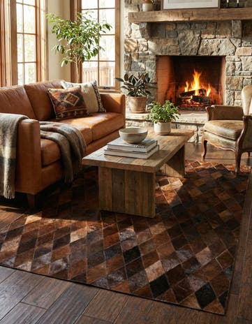 4' 1 x 5' 11 Cowhide Stocks Rug