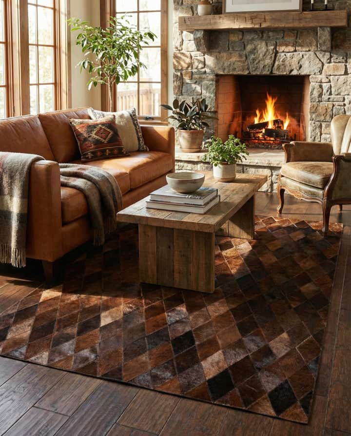 4' 1 x 5' 11 Cowhide Stocks Rug