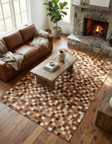 4' 10 x 7' 9 Cowhide Stocks Rug