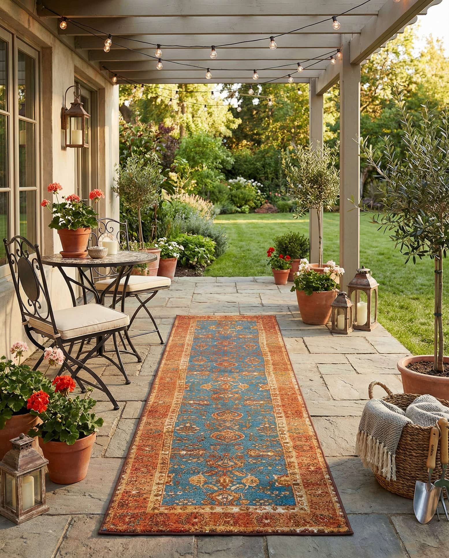 2' 7 x 12' Easy-Clean Traditional Indoor / Outdoor Runner Rug