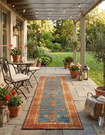 2' 7 x 12' Easy-Clean Traditional Indoor / Outdoor Runner Rug