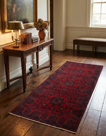 2' 9 x 6' 5 Hand Knotted Khal Mohammadi Wool Runner Rug