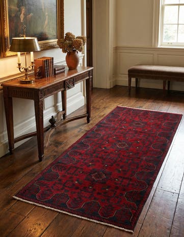 2' 9 x 6' 5 Hand Knotted Khal Mohammadi Wool Runner Rug