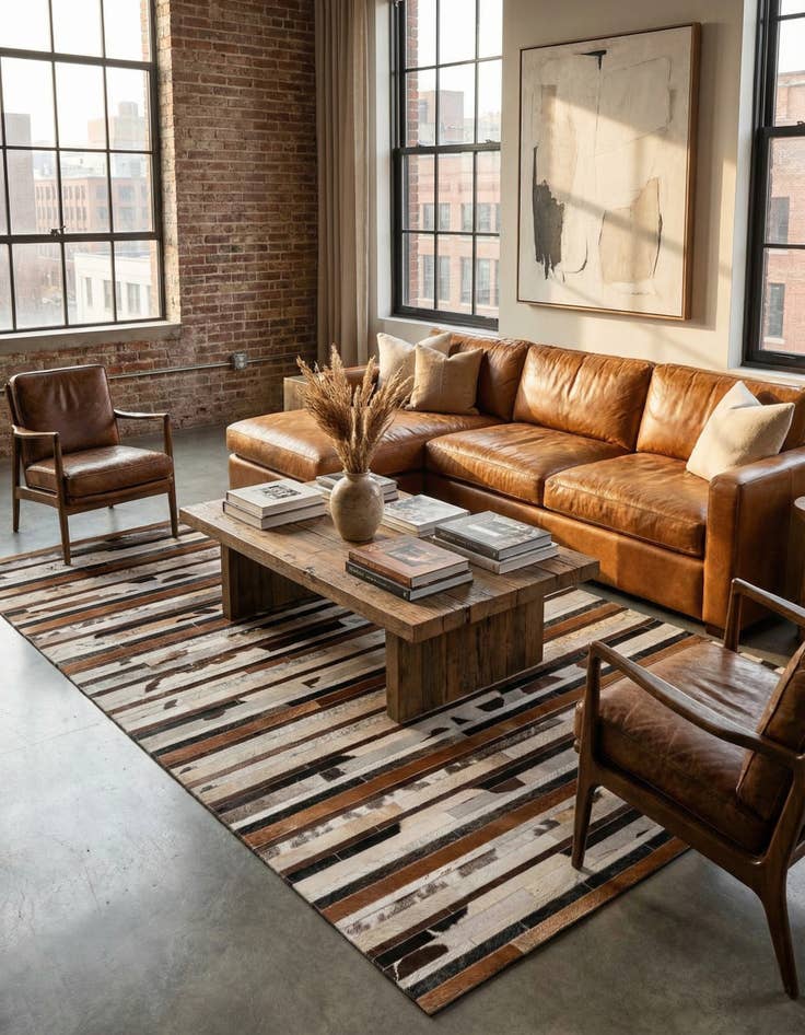 Detail image of 5' 2 x 8' Cowhide Rug