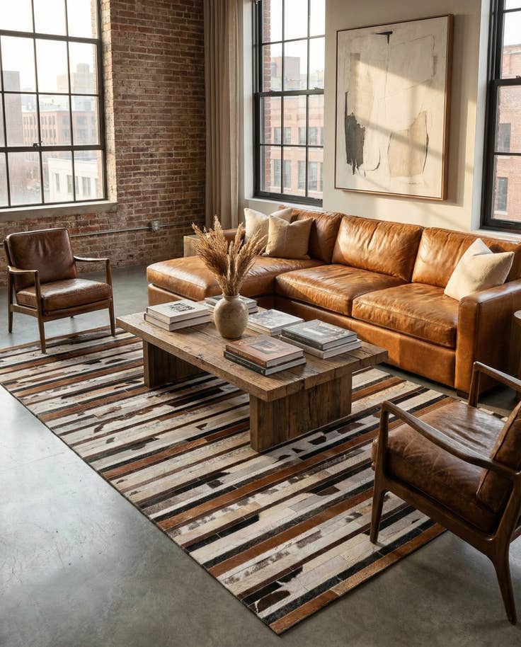 Detail image of 5' 2 x 8' Cowhide Rug