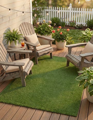 5' x 8' Easy-Clean Grass Indoor / Outdoor Rug