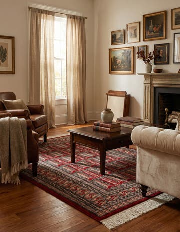 4' 2 x 6' 1 Hand Knotted Bokhara Oriental Wool Rug