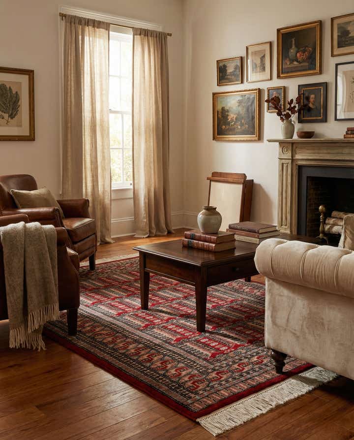 4' 2 x 6' 1 Hand Knotted Bokhara Oriental Wool Rug