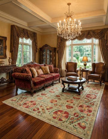 6' 6 x 9' 7 Hand Knotted Ariana Ziegler Oriental Rug