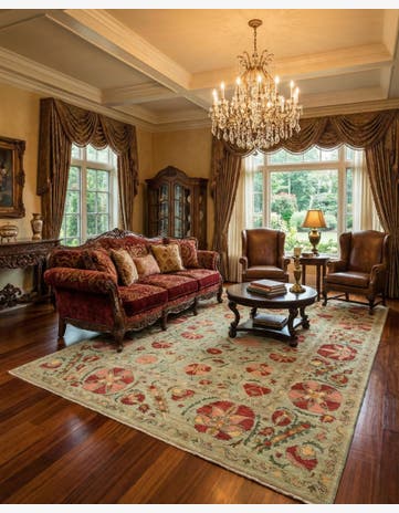 6' 6 x 9' 7 Hand Knotted Ariana Ziegler Oriental Rug