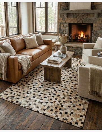 5' 3 x 8' 1 Cowhide - Patchwork Rug