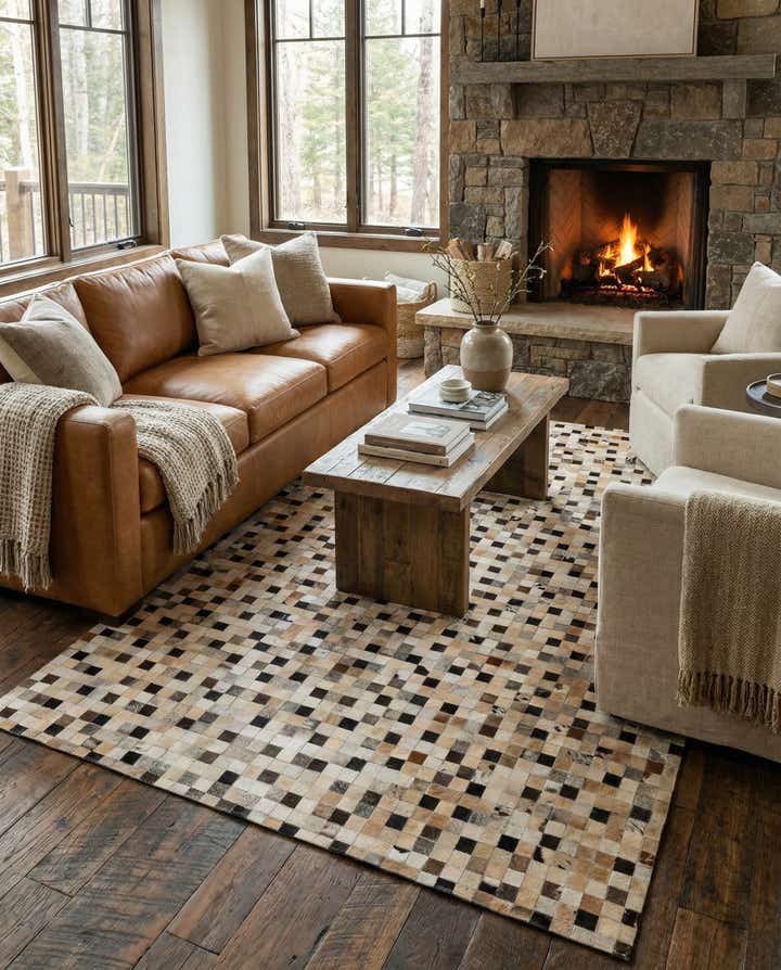5' 3 x 8' 1 Cowhide - Patchwork Rug