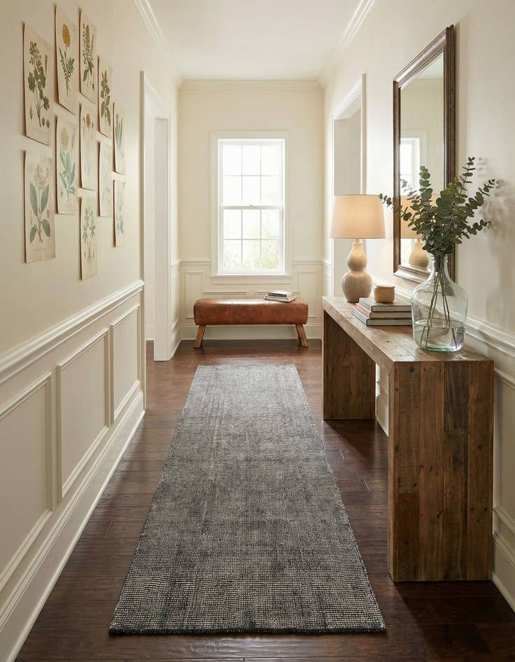 Detail image of 2' 7 x 12'  Hand Woven Jill Zarin English Manor Farmhouse Wool Runner Rug