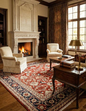 8' 4 x 9' 11 Hand Knotted Indo Tabriz Wool Rug