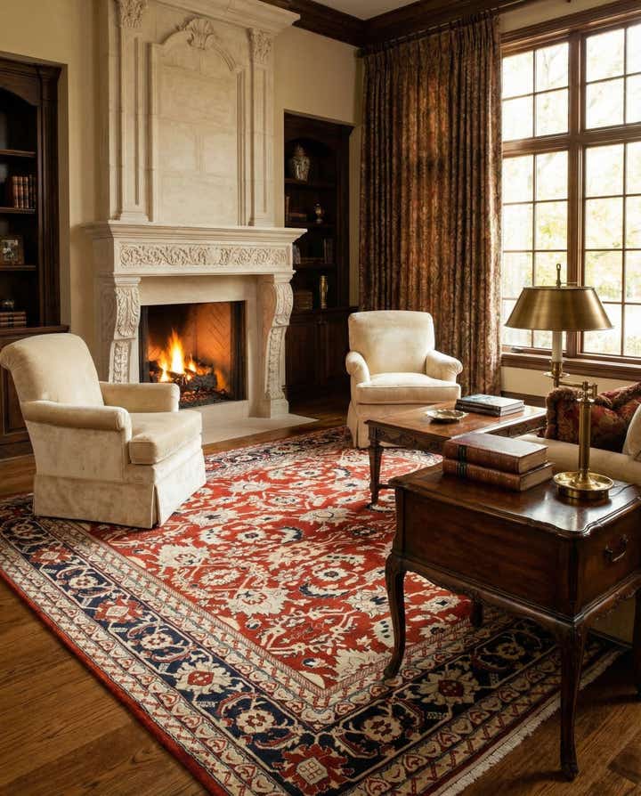 8' 4 x 9' 11 Hand Knotted Indo Tabriz Wool Rug