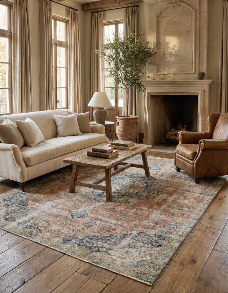 Detail image of 7' 1 x 10' 6  Hand Knotted Ultra Vintage Persian Wool Rug