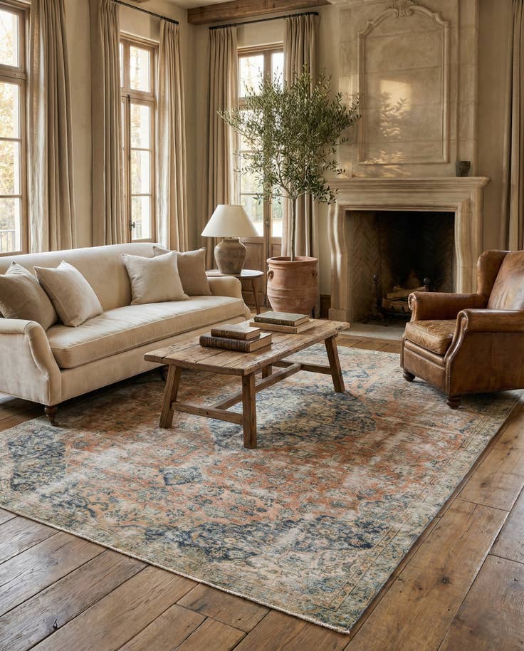 Detail image of 7' 1 x 10' 6 Hand Knotted Ultra Vintage Persian Wool Rug