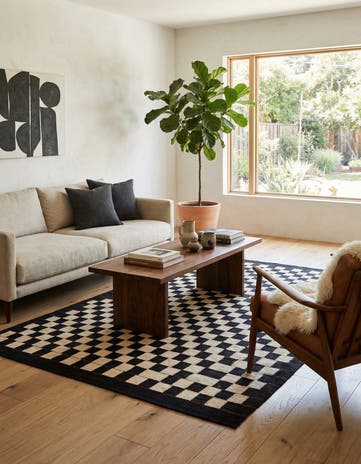 4' 9 x 6' 7 Hand Woven Kilim Modern Wool Rug