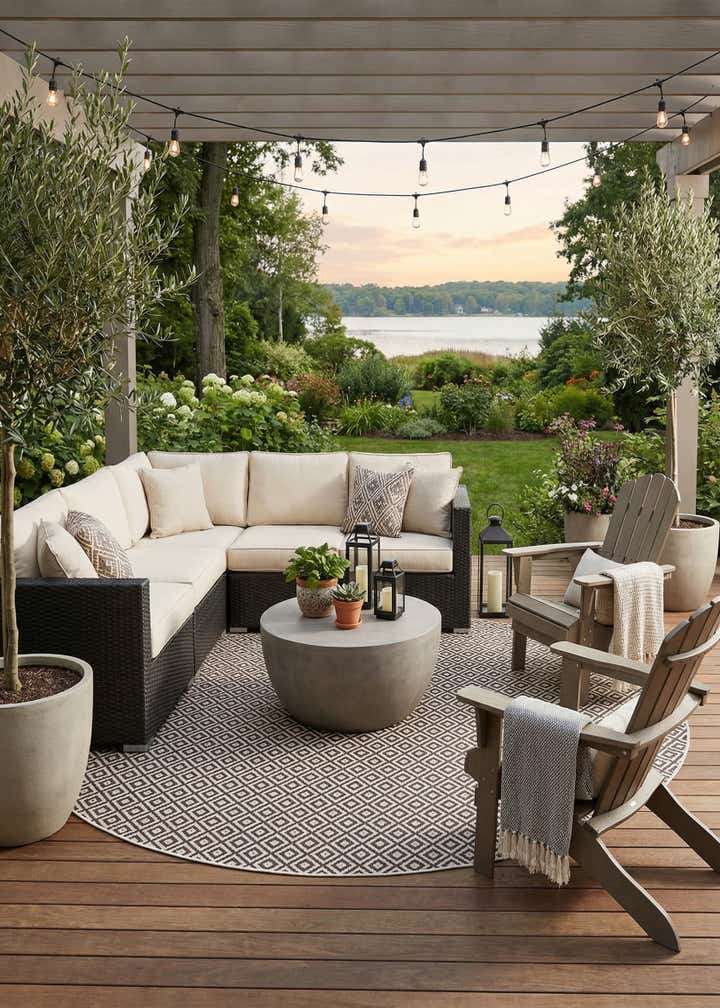 12' x 12' Easy-Clean Jill Zarin Costa Rica Indoor / Outdoor Round Rug