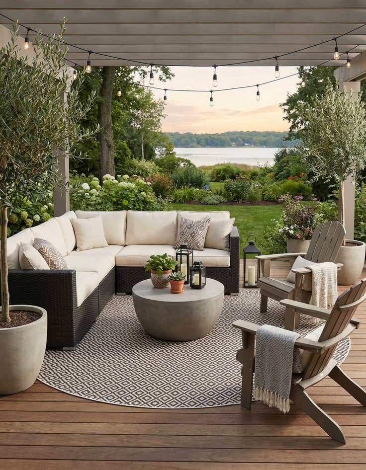 Detail image of 12' x 12' Easy-Clean Jill Zarin Costa Rica Indoor / Outdoor Round Rug