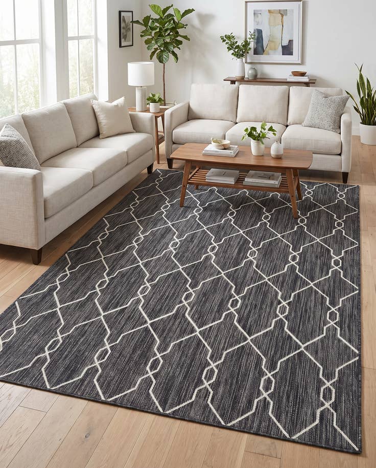 Detail image of 6' x 9' Easy-Clean Trellis Indoor / Outdoor Rug