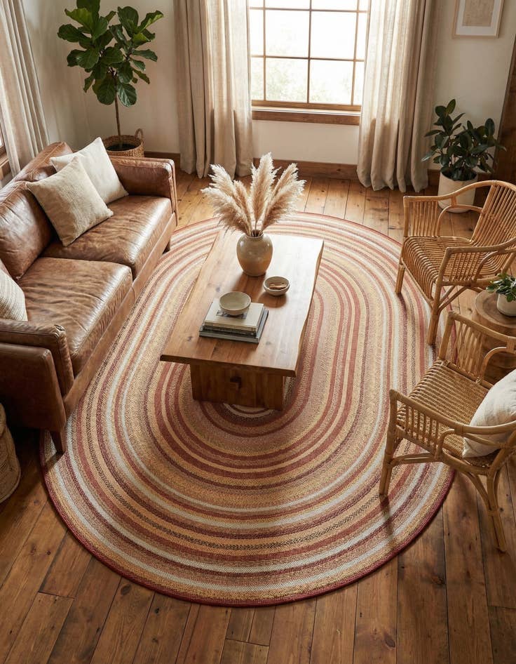 Detail image of 7' 10 x 10' Easy-Clean Baja Indoor / Outdoor Oval Rug