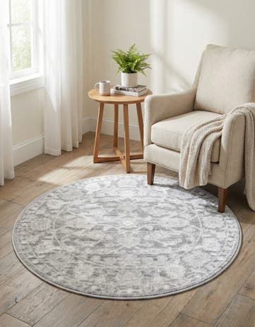 Gray Boston Round Rug