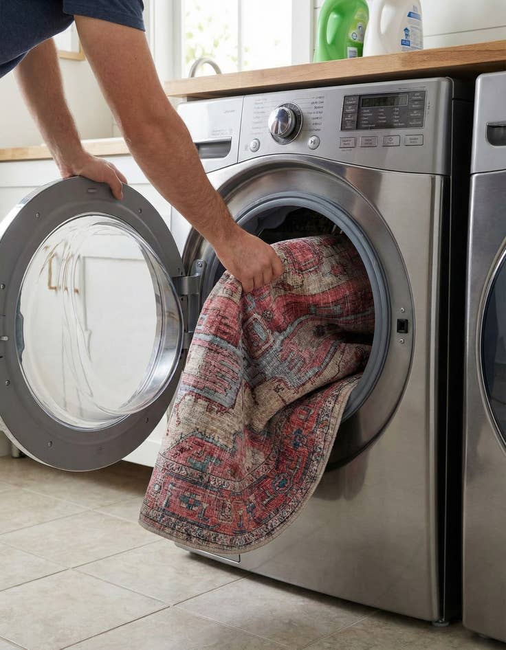 Detail image of 5' 3 x 8'  Washable Maahru Oval Rug