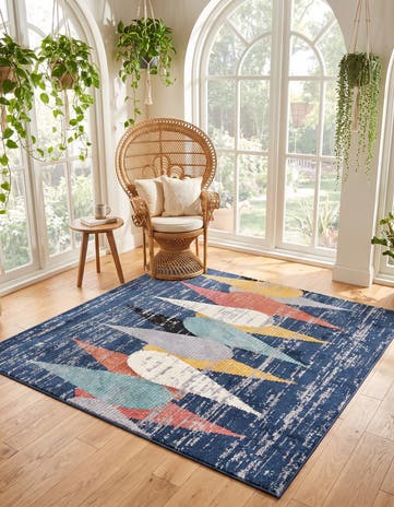 Blue Tagine Square Rug