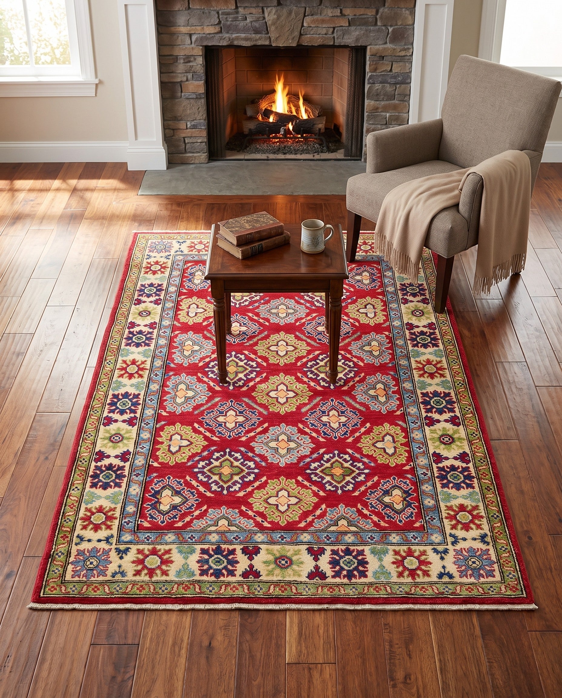 4' 1 x 6' Hand Knotted Kazak Rug