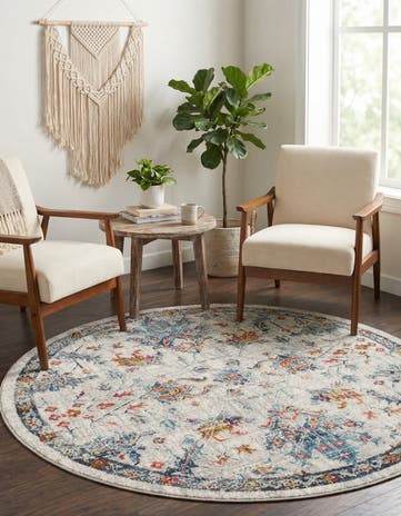 Ivory Budapest Round Rug