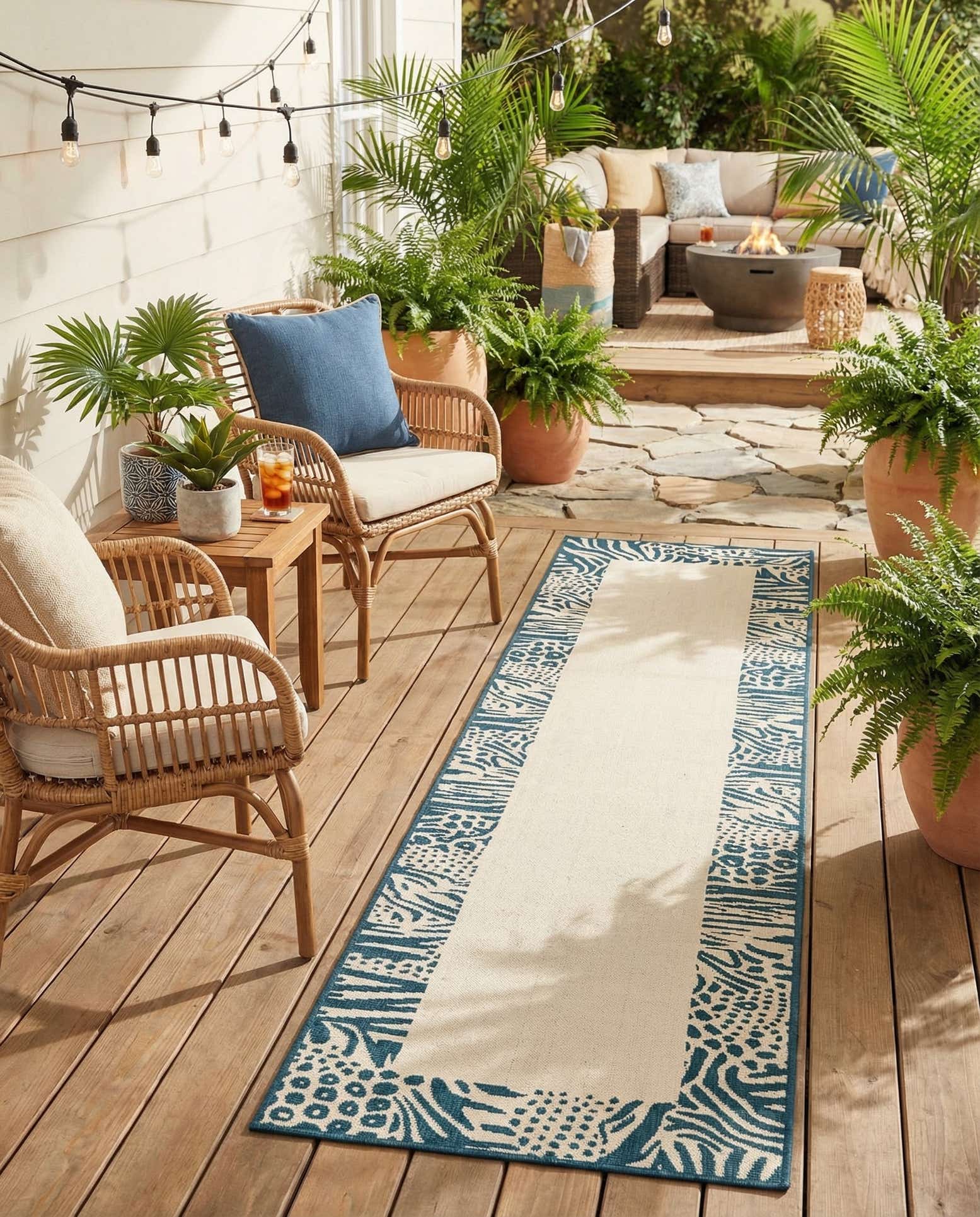2' 7 x 12' Easy-Clean Safari Indoor / Outdoor Runner Rug