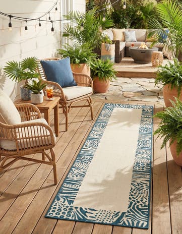 2' 7 x 12' Easy-Clean Safari Indoor / Outdoor Runner Rug