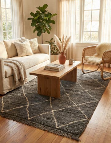 3' 10 x 6' 9 Hand Knotted Moroccan Wool Rug