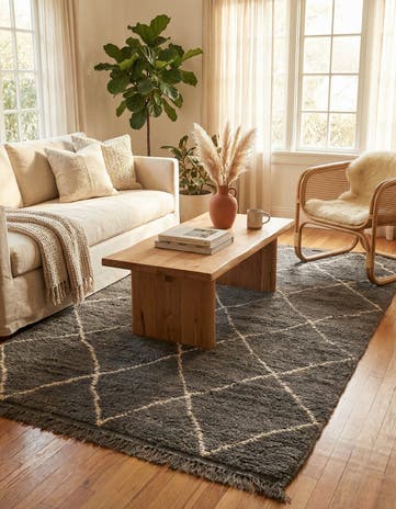 3' 10 x 6' 9 Hand Knotted Moroccan Wool Rug
