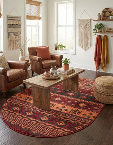 Rust Red Lucerne Oval Rug