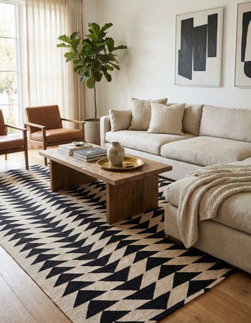6' 7 x 9' 5 Hand Woven Kilim Modern Wool Rug