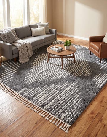Gray Serenity Shag Square Rug